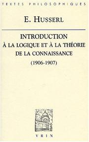 Introduction à la logique et à la théorie de la connaissance