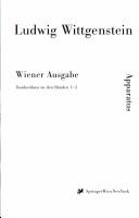 Synopse der Manuskriptbände V bis X (Ludwig Wittgenstein, Wiener Ausgabe)