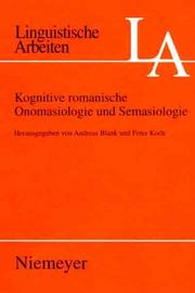 Kognitive romanische Onomasiologie und Semasiologie