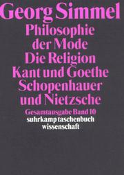 Gesamtausgabe 10. Philosophie der Mode (1905)