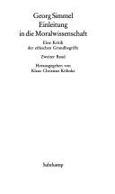 Einleitung in die Moralwissenschaft 2. Eine Kritik der ethischen Grundbegriffe. (Bd. 4)