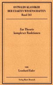 Zur Theorie komplexer Funktionen. ( 1768-1783).