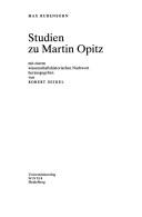 Studien zu Martin Opitz