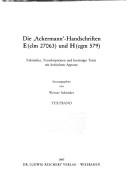 Die "Ackermann"-Handschriften E (Clm 27063) und H (Cgm 579)