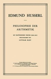 Philosophie Der Arithmetik
            
                Husserliana Edmund Husserl  Gesammelte Werke