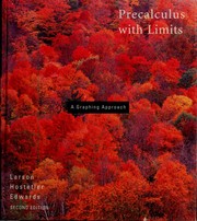 Cover of: Precalculus With Limits: A Graphing Approach