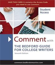 Cover of: Comment for The Bedford Guide for College Writers