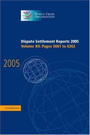 Cover of: Dispute Settlement Reports 2005 (World Trade Organization Dispute Settlement Reports)