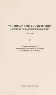 Cover of: "A great and good work"