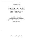 Cover of: Dissertations in History
