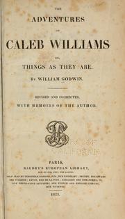 Cover of: The Adventures of Caleb Williams: Or, Things as They are