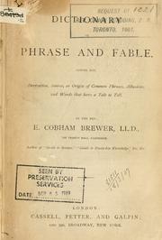 Cover of: Brewer's dictionary of phrase and fable