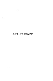 Cover of: Art in Egypt