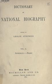 Cover of: Dictionary of National Biography