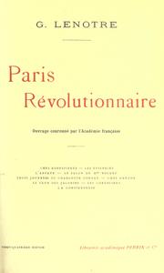 Cover of: Paris révolutionnaire