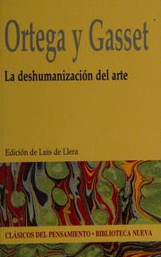 Cover of: La deshumanización del arte