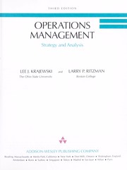 Cover of: Operations Management: strategy and analysis