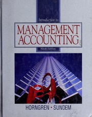 Cover of: Introduction to management accounting