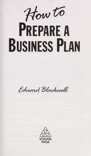 Cover of: How to prepare a business plan