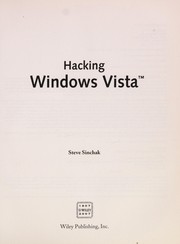 Cover of: Hacking Windows Vista