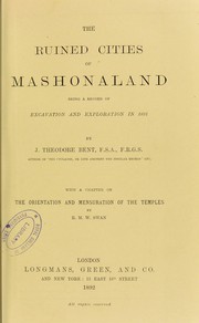 Cover of: The ruined cities of Mashonaland