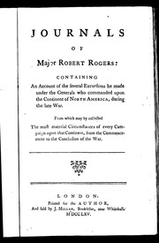 Cover of: Journals of Major Robert Rogers