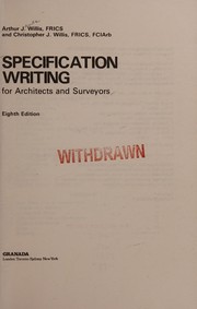 Cover of: Specification writing for architects and surveyors