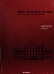Cover of: Maison des étudiants canadiens