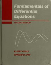 Cover of: Fundamentals of differential equations