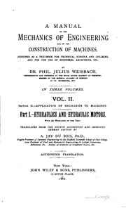 Cover of: A Manual of the Mechanics of Engineering and of the Construction of Machines