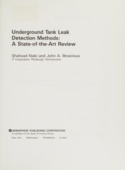 Cover of: Underground tank leak detection methods