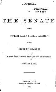 Cover of: Journal of the Senate of the General Assembly