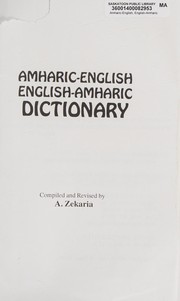Cover of: Amharic-English/English-Amharic Dictionary