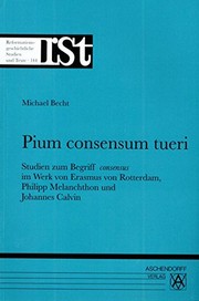Cover of: Pium consensum tueri