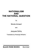 Cover of: Nationalism and the national question