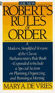 Cover of: The new Robert's rules of order