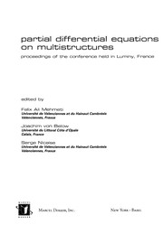 Cover of: Partial differential equations on multistructures