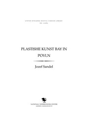 Cover of: Plasṭishe Ḳunsṭ bay Yidn in Poyln