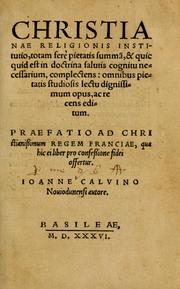 Cover of: Institutio Christianae religionis
