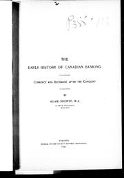 Cover of: The early history of Canadian banking