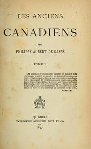 Cover of: Les anciens canadiens