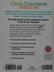 Cover of: Easy everyday low carb meal cookbook