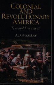 Cover of: Colonial and revolutionary America