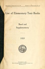 Cover of: List of elementary text-books