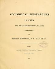 Cover of: Zoological researches in Java, and the neighbouring islands