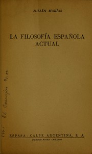 Cover of: La filosofía española actual