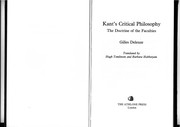 Cover of: Philosophie critique de Kant