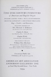Cover of: Fine XVIII century furniture of American and English origin