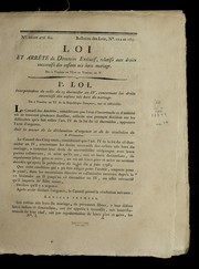 Cover of: Loi et arre te  du Directoire exe cutif, relatifs aux droits successifs des enfans ne s hors mariage