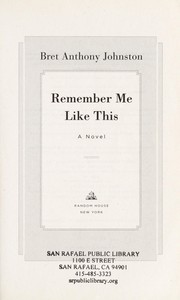 Cover of: Remember me like this